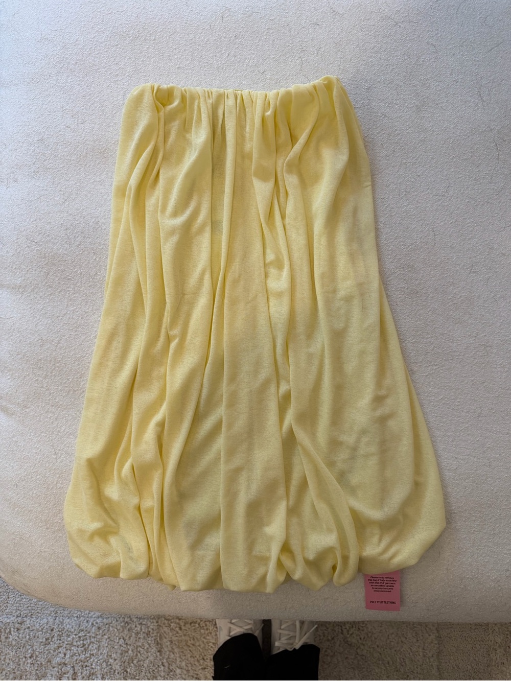 PrettyLittleThing Pale Yellow Mini Bubble Dress